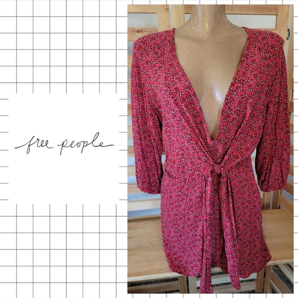 Free People Dresses & Skirts - FREE PEOPLE RED TUNIC DRESS